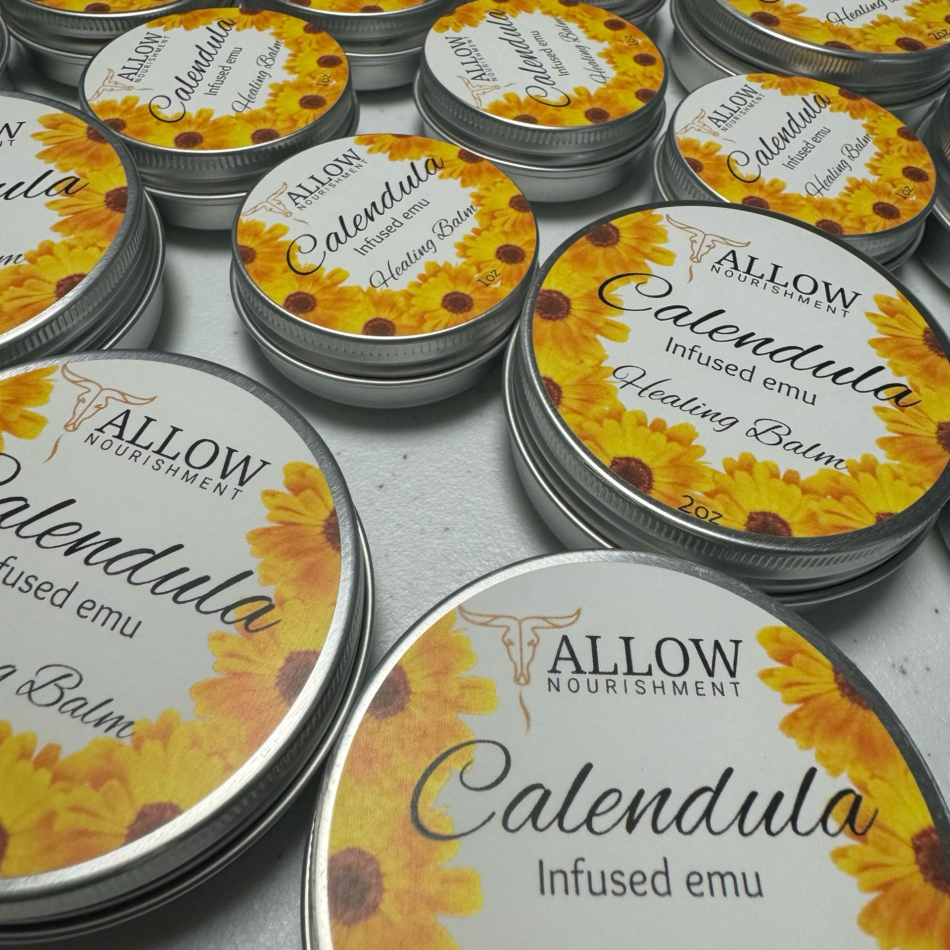 Allow Nourishment Calendula Infused Emu Healing Balm.