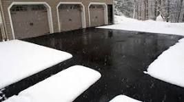 driveway with an electric snow melting system installed.