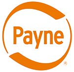 The payne logo is in an orange circle on a white background.