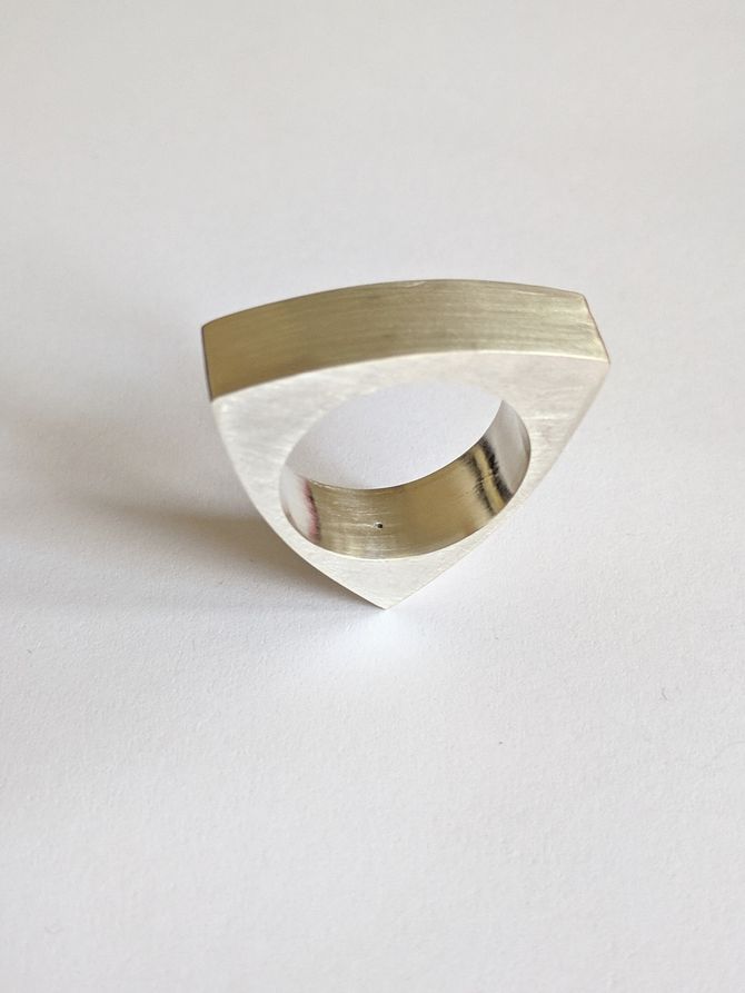 Sterling silver architectural ring