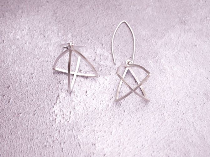 Medium sterling silver cathedral earrings