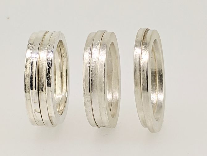 Fine silver fused stacked rings