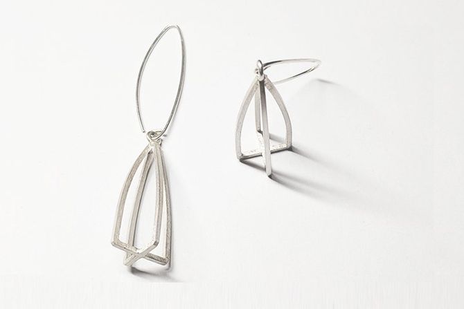 Long sterling silver cathedral earrings