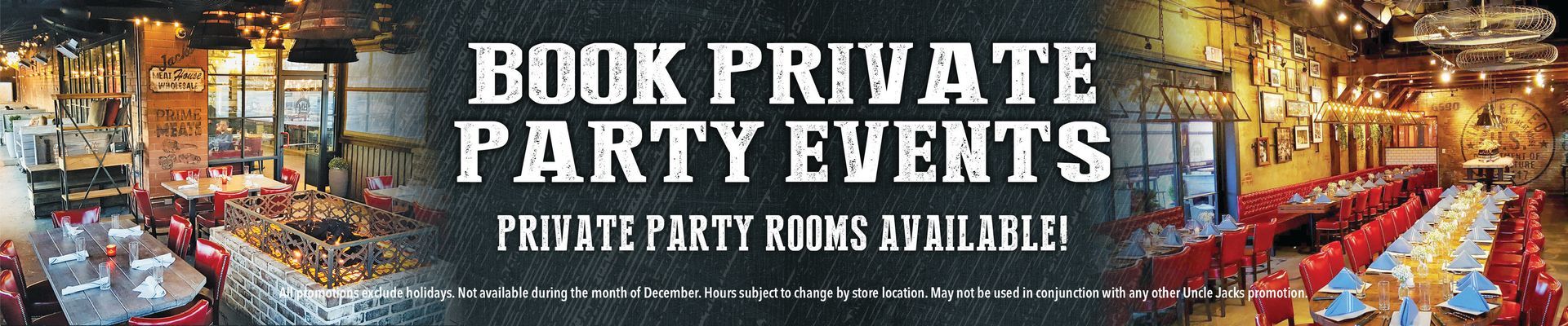 Private Party Room  available at Uncle Jacks