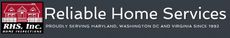 Logo for Reliable Home Services, with a house icon and text, "RHS. Inc." and "Proudly Serving MD, DC, and VA since 1932."