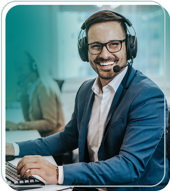 a man wearing a headset