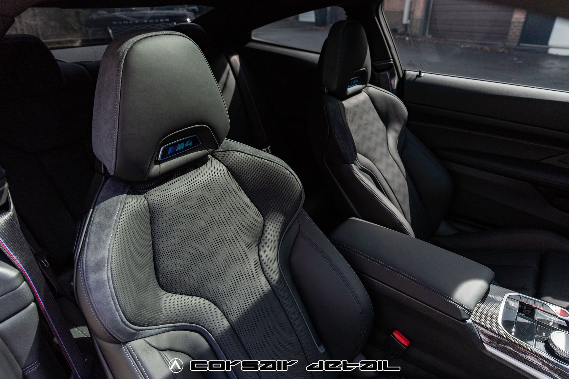 A close up of the seats in a car