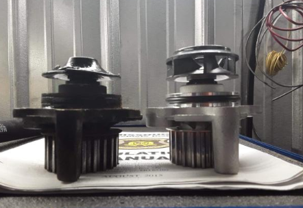 Two water pumps are sitting next to each other on a table. | A2Z AutosLLC