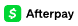 Afterpay logo with a green square containing a white dollar sign, and the word 