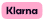 Klarna logo in a pink rounded rectangle.