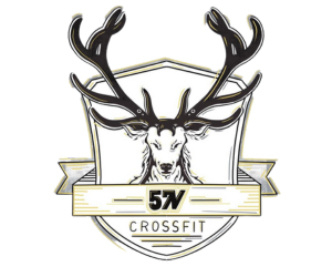 A logo for a crossfit gym with a deer on it