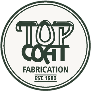 Top Coat Fabrication logo in white