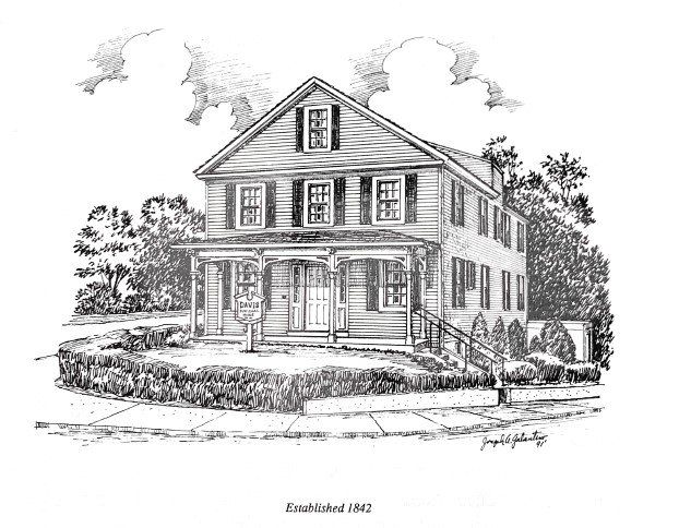 sketch of Davis funeral home in Nashua NH