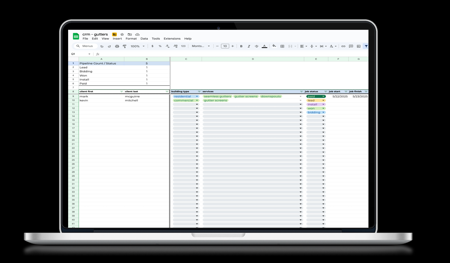 custom crm,google crm,local trades crm,home services crm