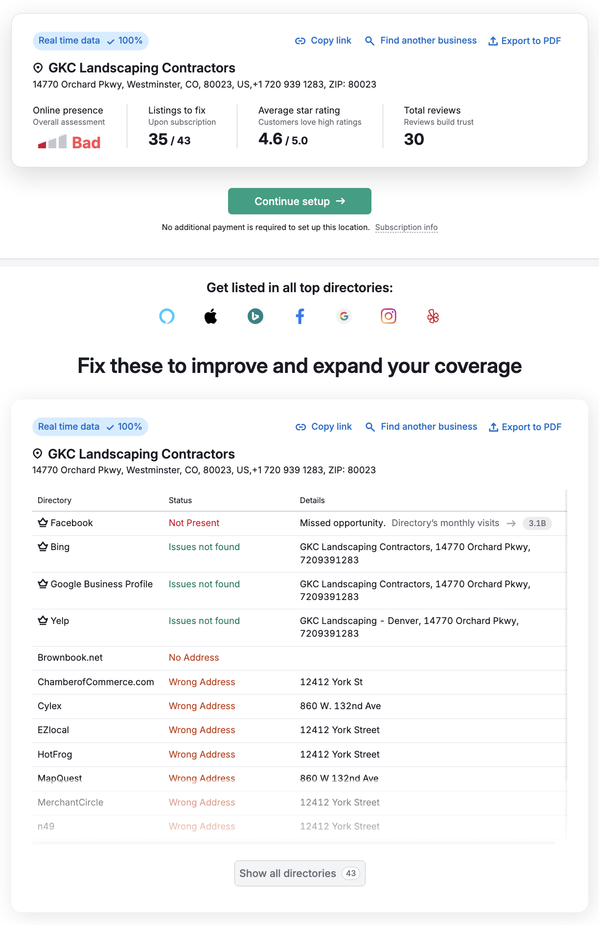 A screenshot of a website that says `` fix these to improve and expand your coverage ''.