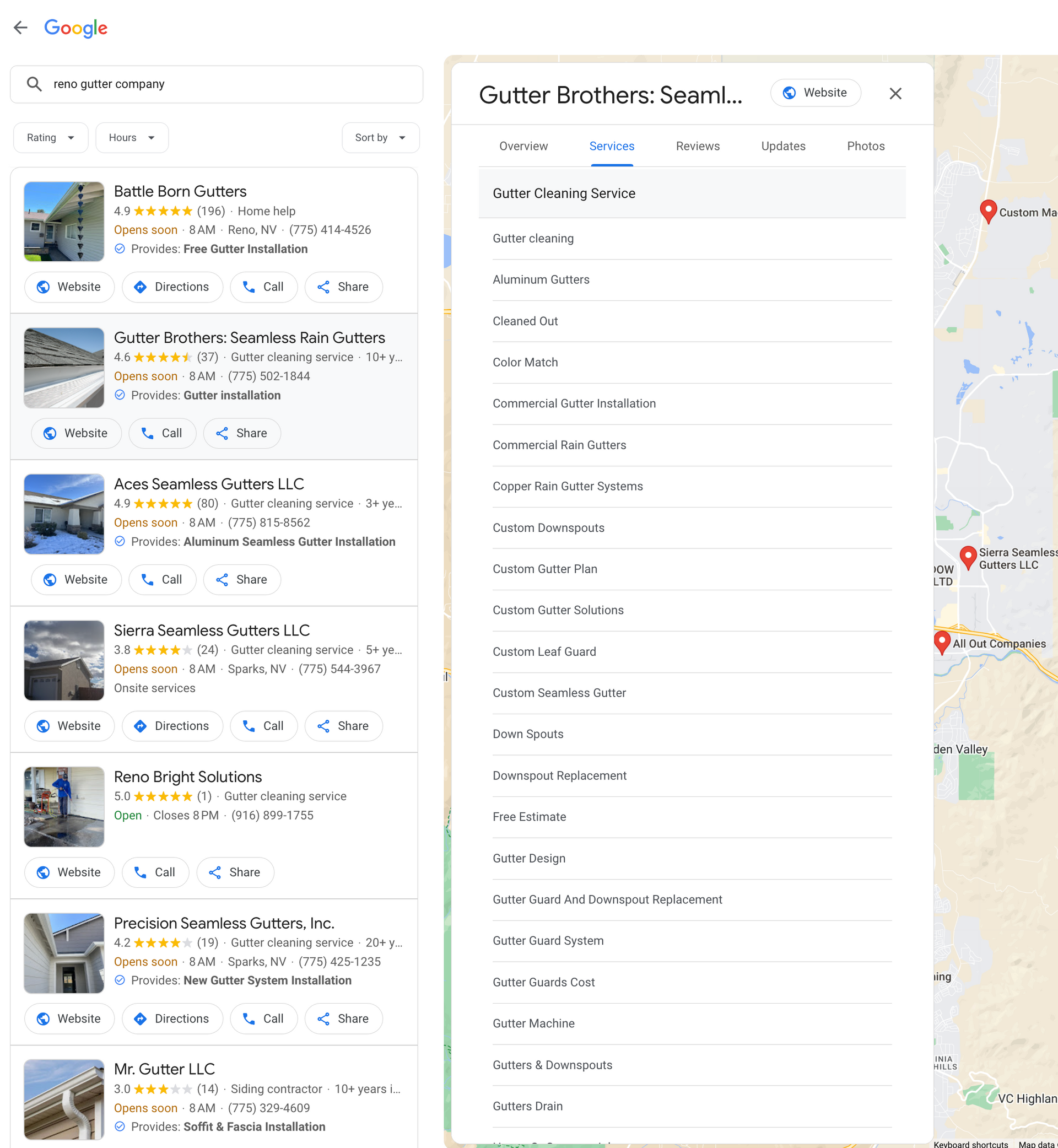 gutter local seo,google business profile for gutter companies