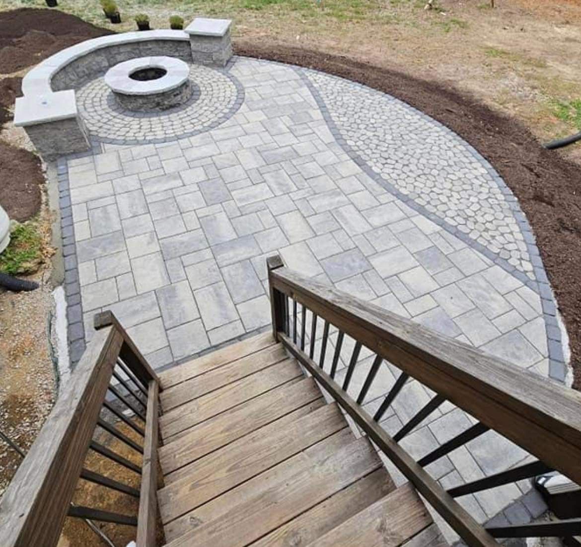 Decorative Patio, Sitting Wall & Firepit Ladue, MO