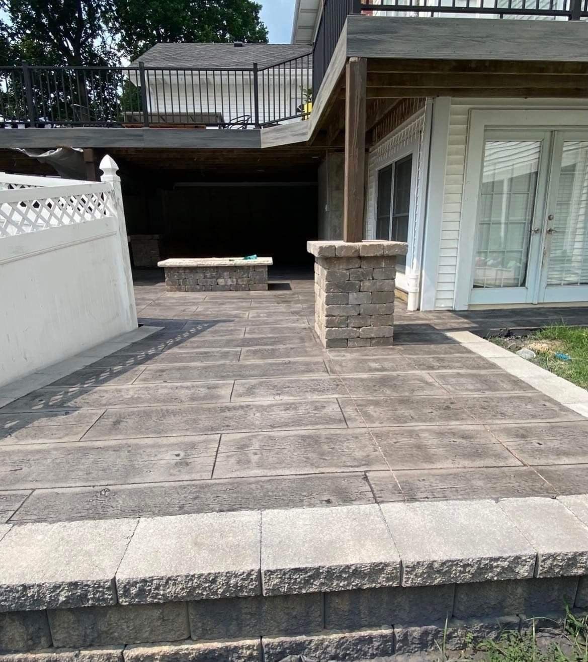 Stone Deck with Fire Pit — Barnhart, MO — Hoffman Concrete LLC