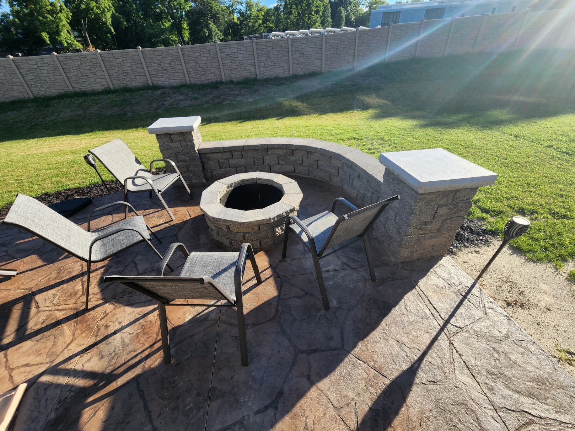 Stamp Patio, Sitting Walls, and Firepits — Affton, MO — Hoffman Concrete LLC