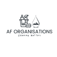 A logo for a cleaning company called af organisations cleaning matters.