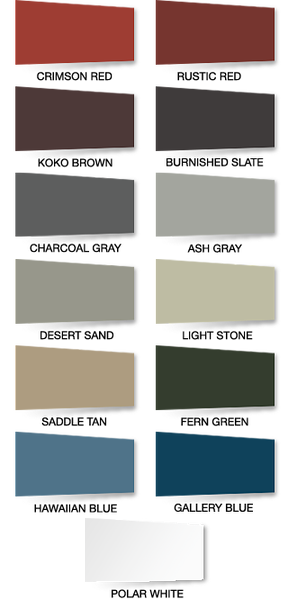 A selection of paint colors including crimson red