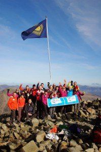 Flag Flown on Top of Scafell Pike by Cancer Research UK