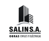 A black and white logo for salinas obras civiles y electricas