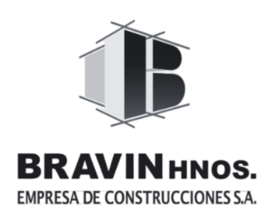 A logo for bravin hnos empresa de construcciones s.a.
