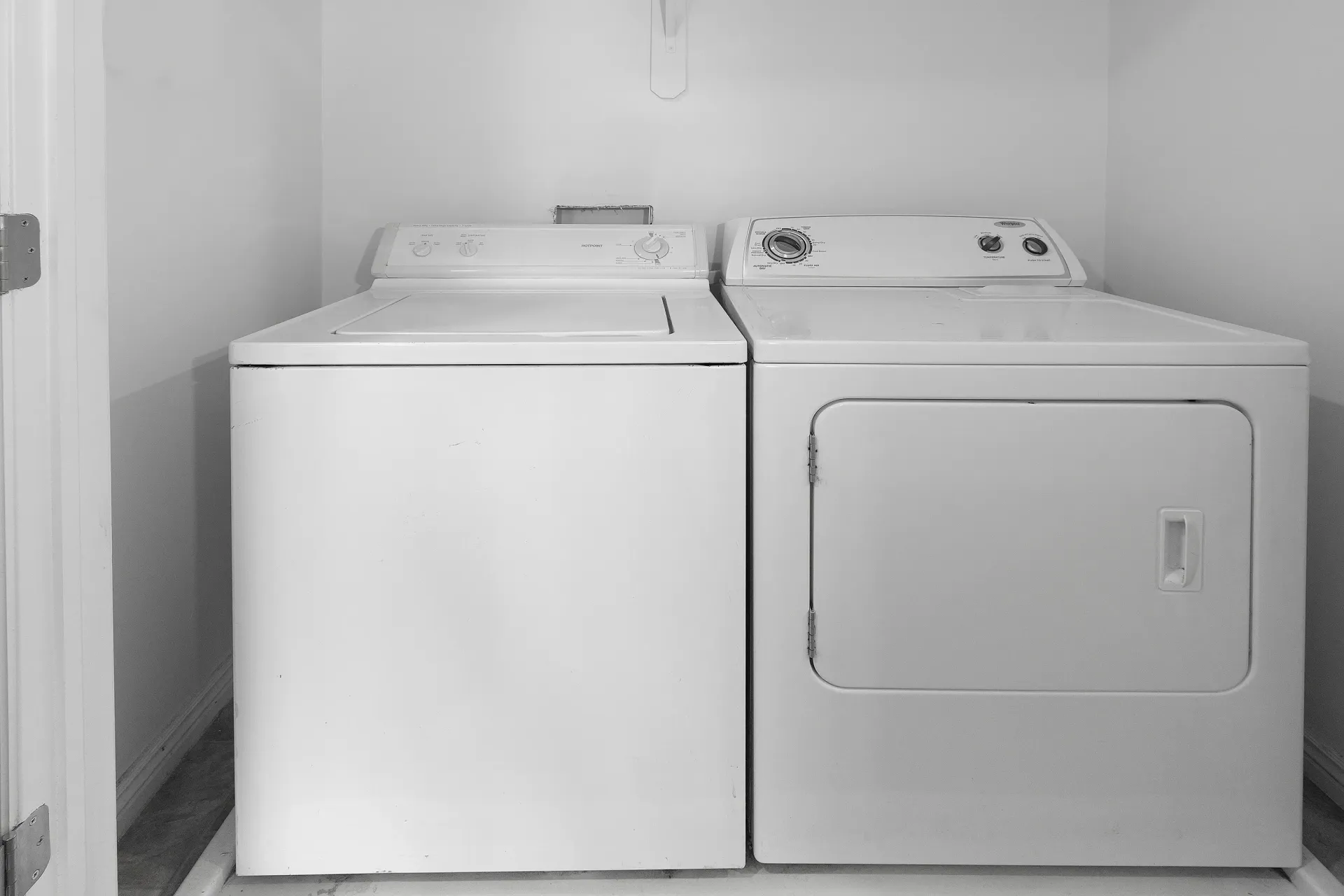 Washer and dryer in a laundry closet