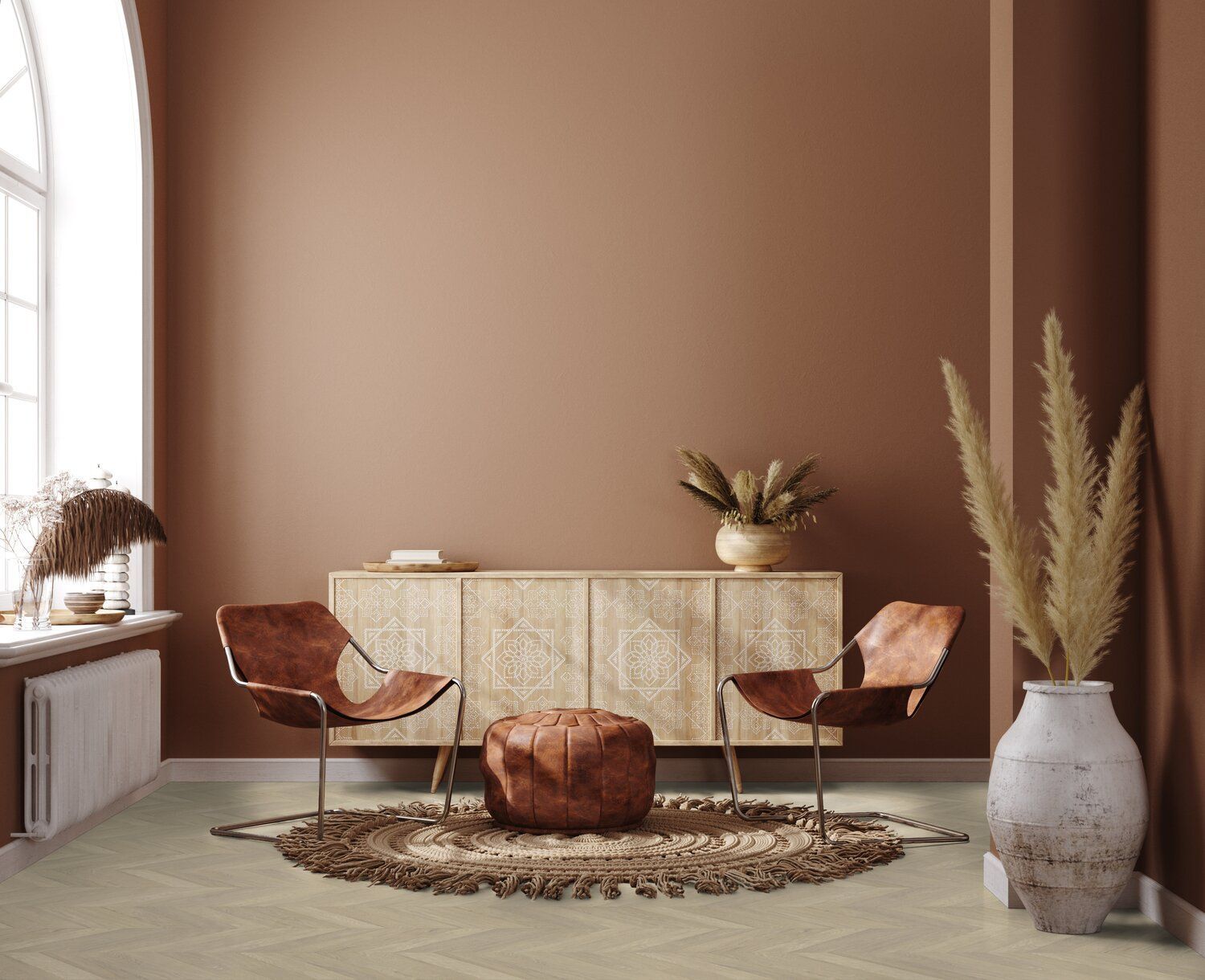 A Bedroom with A Bed, Chair, Nightstand and Rug — Kelwin Coastal Carpets In Kundra Park, QLD