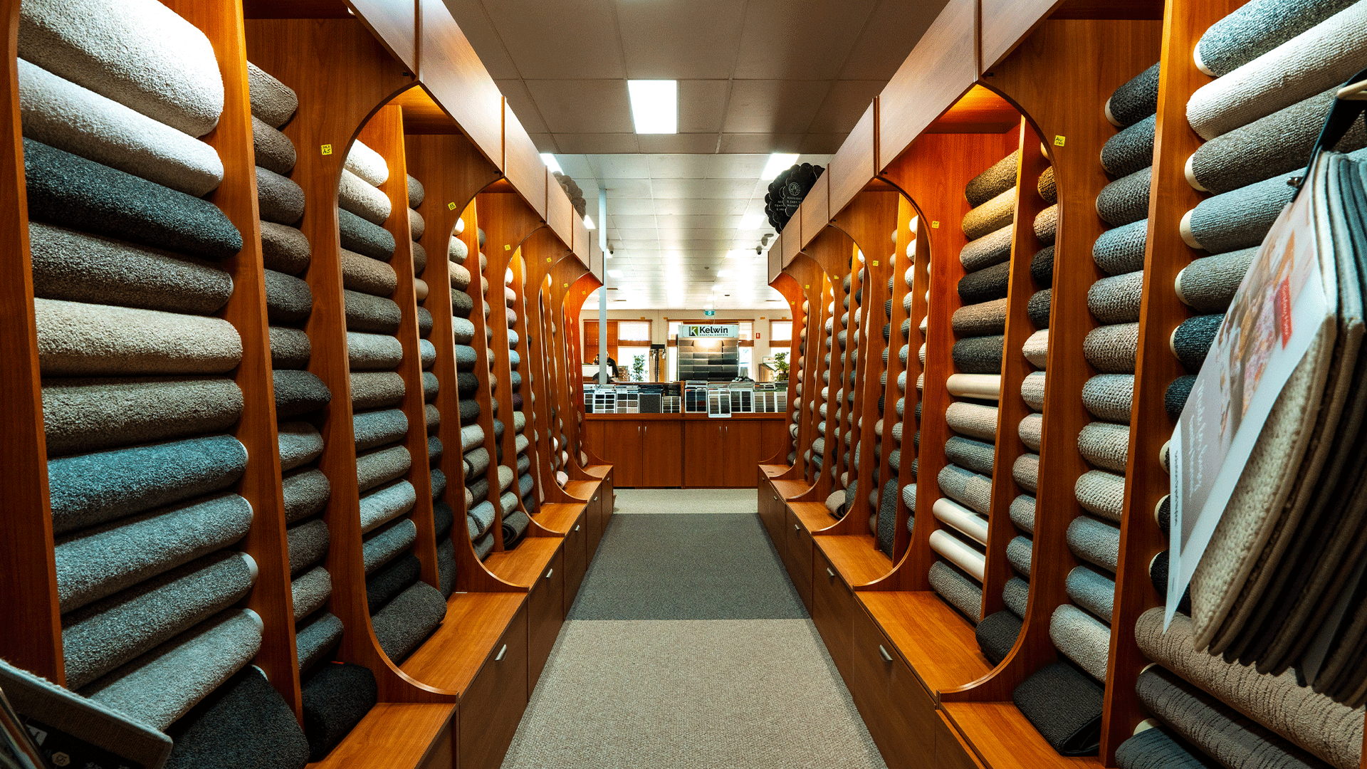 A Store Filled with Lots of Carpet Samples — Kelwin Coastal Carpets In Kundra Park, QLD