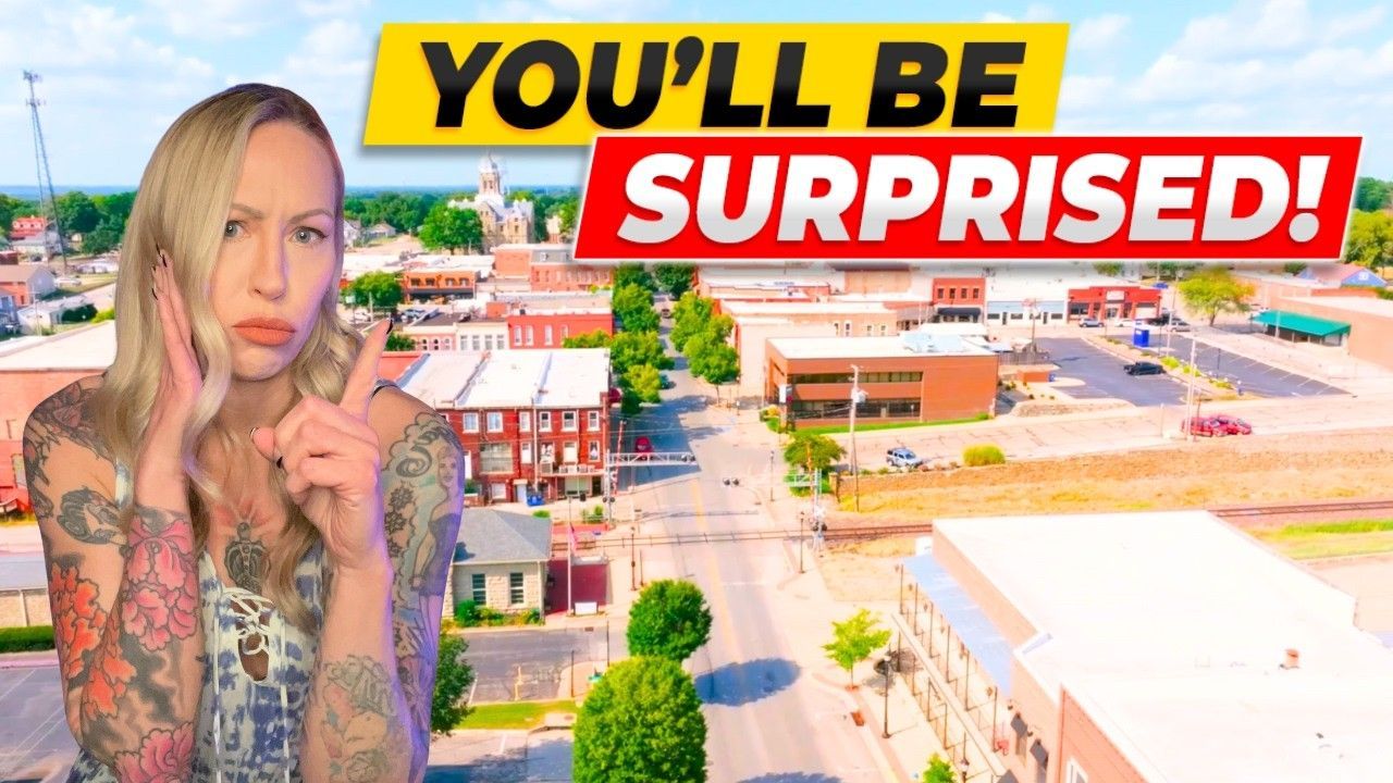 Woman over aerial city view with bold text reading “YOU’LL BE SURPRISED!”