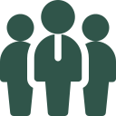 A green brain icon on a white background.