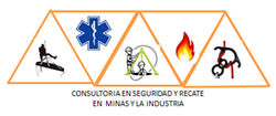 A logo for consultoria en seguridad y rescate en minas y la industria