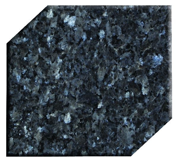 Dark blue granite countertop sample with flecks of lighter blue.