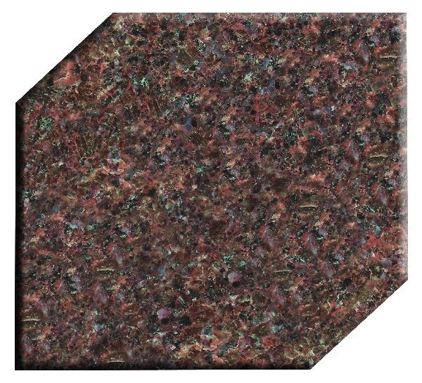 Brown and reddish granite tile with an angled edge.