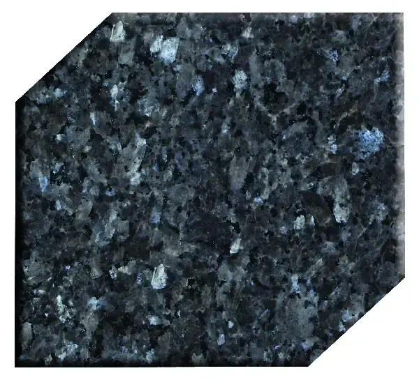 Dark blue granite tile with white and blue flecks.