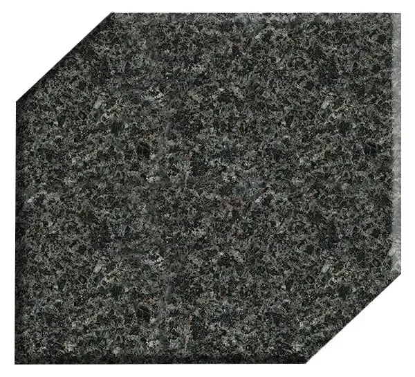 Dark gray granite tile with beveled edges.