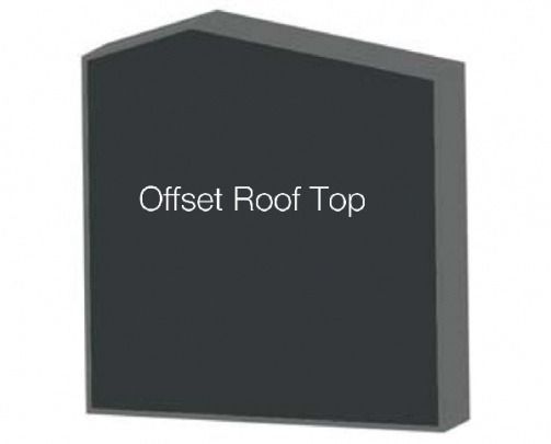 Illustration of a dark gray Offset Roof Top with text overlay.