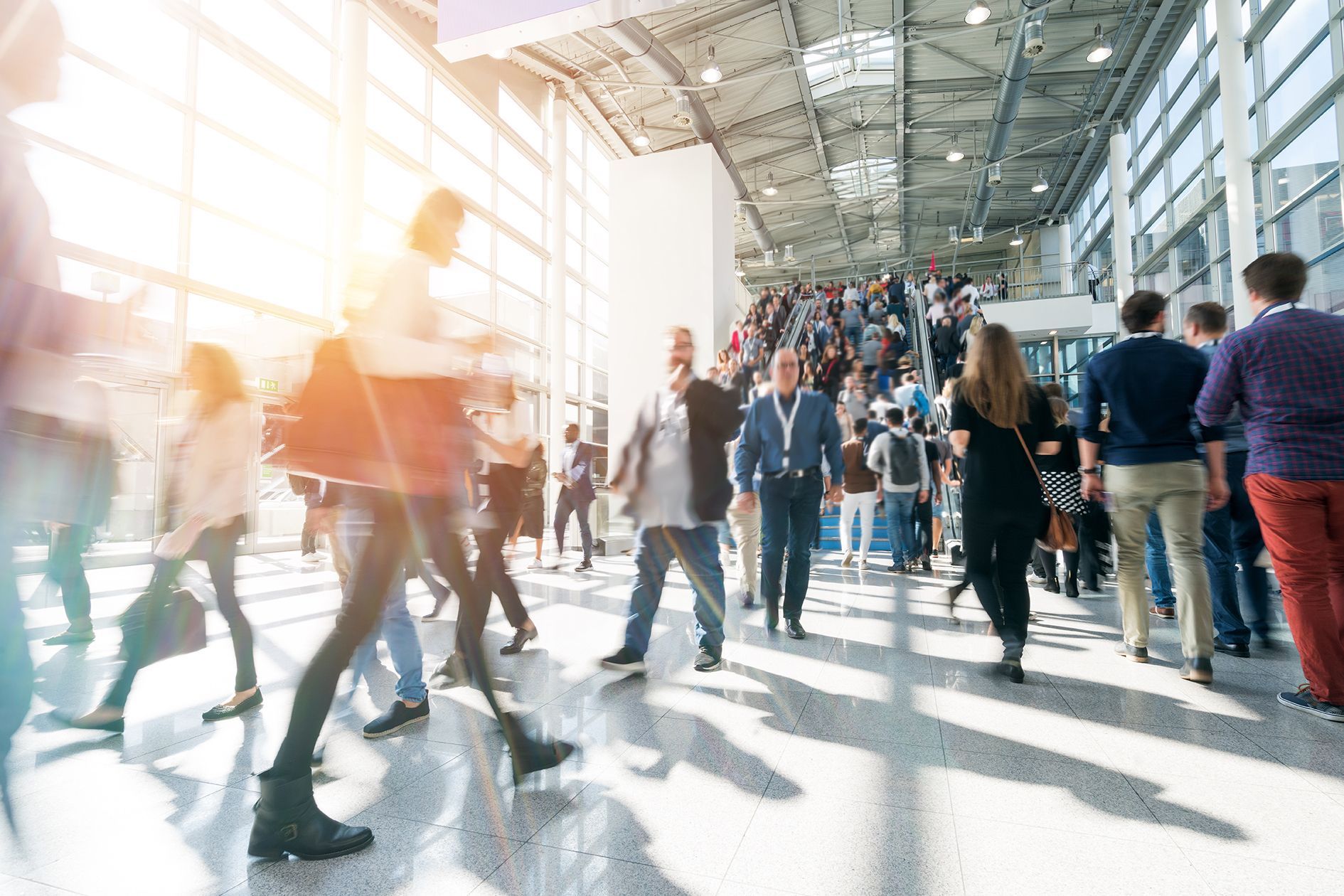 visitors attending a trade show, event or exhibition