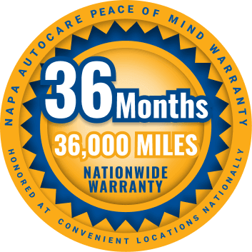 Napa auto care has a 36 month warranty| Carmasters Automotive