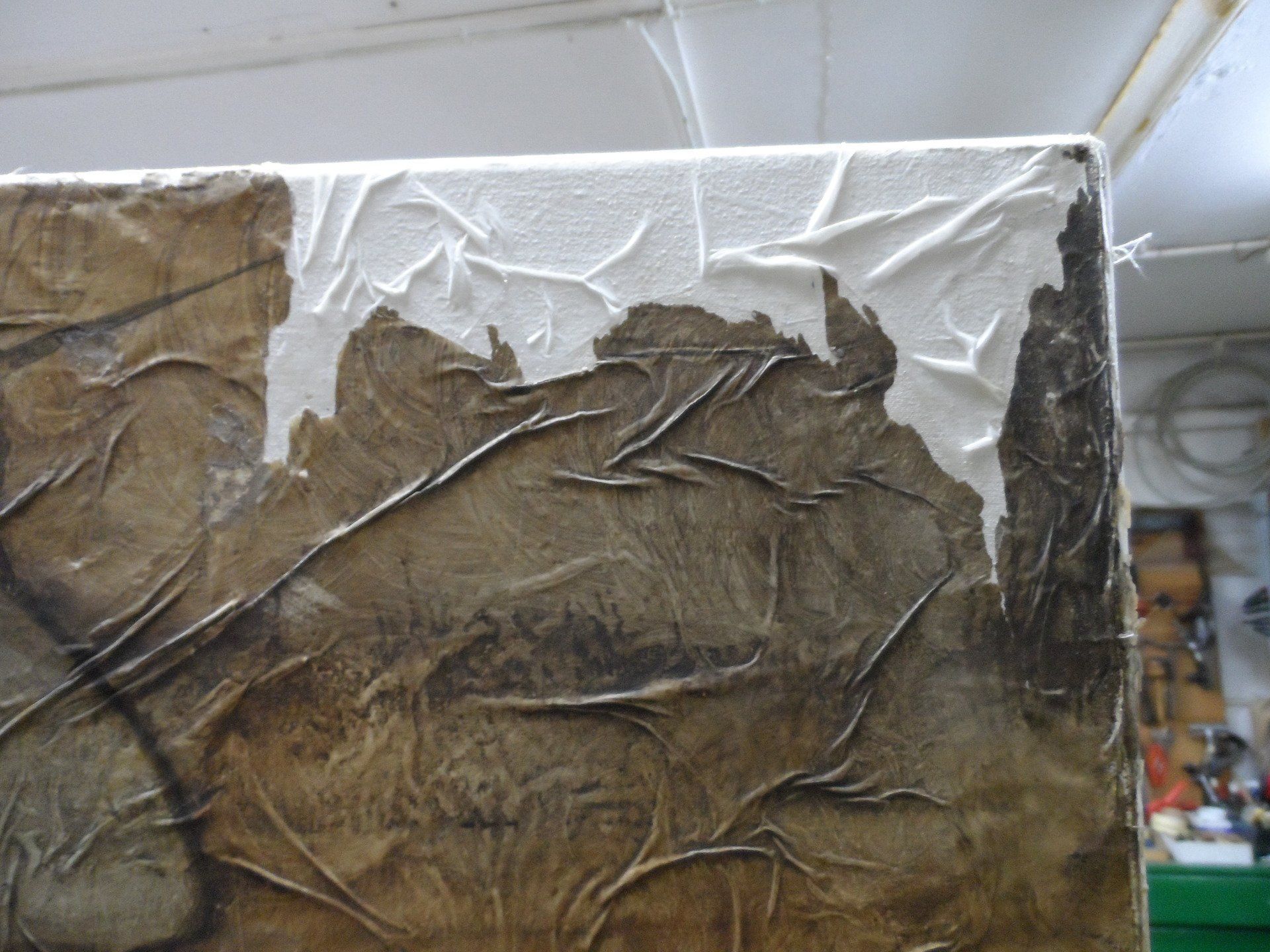 After adding wrinkled paper