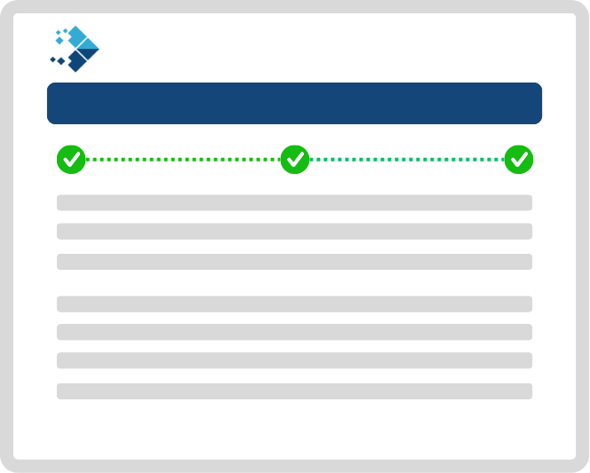 An illustration of a page with three green check marks on it.