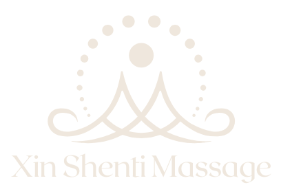 A logo for a massage studio called xin shenti massage.