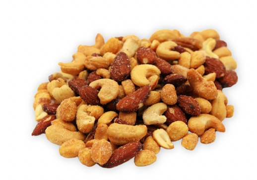 a pile of nuts including cashews almonds and peanuts