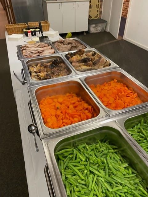 A Buffet Table With A Variety Of Food Including Carrots And Green Beans — Tru Blu Catering In Port Macquarie, NSW
