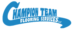 Blue logo of "Champion Team Flooring Services LLC".