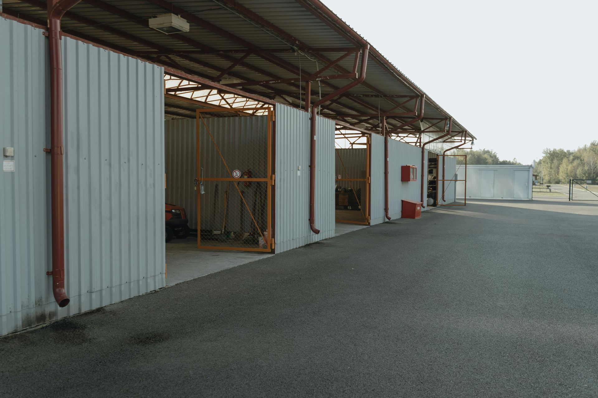 Covered storage facility exterior