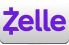 A purple zelle logo on a white background.