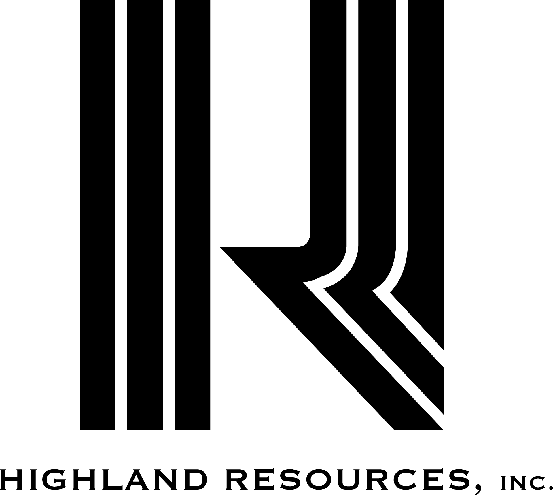 Logo for Highland Resources, Inc., featuring a stylized black letter 